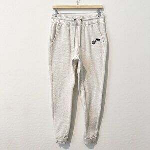 Utah Jazz High Rise Athletic Jogger Sweat Pants Loungewear Sporty Gym Gray Large